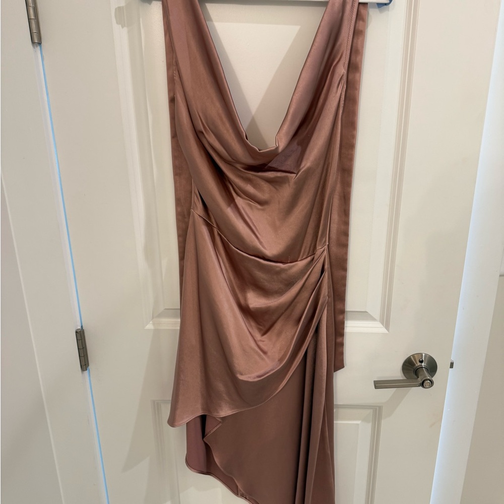 Elegant Satin Draped Dress